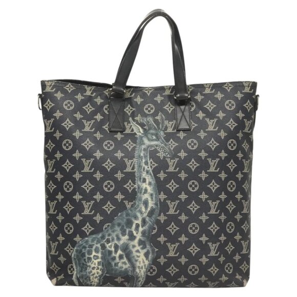 LOUIS VUITTON Monogram Savanna Tote Bag Black M54127 LV Auth BA2200 - Picture 5 of 14